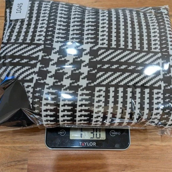 NWOT Jones New York Sweater Jacket XL Black White Houndstooth Zip Geometric - Picture 11 of 11